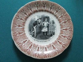 Antique Sarreguemines France Curio Plate Insolent Avec Le Locataries - £59.53 GBP