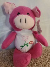 Kellytoy The Original Pocket Beanpals Pink Pig Plush 8&quot; Stuffed Animal Pink  - £8.11 GBP