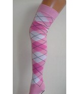 ARGYLE SCOTS Tartan Over Knee High Long Overknee Socks Cotton Argyll OTK... - $8.87