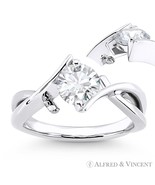 Round Brilliant Cut Moissanite Fancy Solitaire Engagement Ring in 14k Wh... - $15,961.20 MXN+
