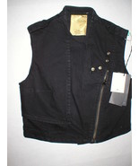 New NWT Womens 4 Designer Costume National Denim Moto Vest Black 40 Ital... - £466.13 GBP
