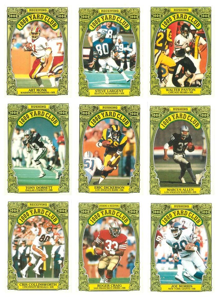 1986 Topps Football NFL 1000-yard club 1-26 U-Pick to complete your set NM - £0.99 GBP