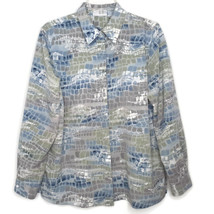 Alfred Dunner Womens Size 10 Blouse Long Sleeve Hidden Button Front Coll... - $12.97