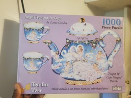 Vintage 1998 Angel Teapot &amp; Cups Shaped Puzzle Laine Gordon Tea for Two ... - $21.49