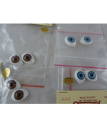 Tallina&#39;s Acrylic Doll Eyes 2 BLUE &amp; 2 Brown Pair 16MM lot of 4 pair - $17.04 CAD
