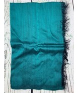 Handcrafted 40 Silk 60 Wool Fabric Bottle Green Black Melange Scarf X1747 - £15.99 GBP