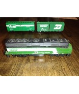 Burlington Northern HO Scale Diesel Locomotive Train &amp; Cars 3pc Untested - $665.05 MXN