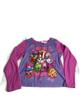 Shopkins Girls Size 10-12 Pink Fleece Pajama Top Long Sleeve Flame Resistant - £9.68 GBP