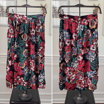Vintage 90s Block Island Folk Art Floral MIDI Skirt S - $20.16