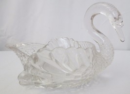 Vtg Elegant Cambridge Glass 1940&#39;s SWAN Shaped Dish Candy Nut Bowl 8 1/2&quot; - £31.42 GBP