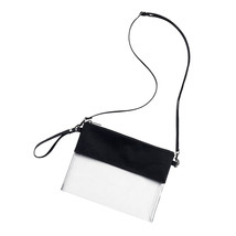 Viv and Lou Clear Black Polyester and Acrylic Cross Body Stadium Handbag Purse - $22.95