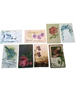 Lot of 8 Antique Greetings Postcards with Flowers, Elkton, Willow City, ... - $6.93