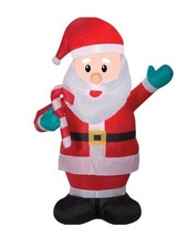 Christmas Holiday Lit Inflatable SANTA w/ Candy Cane 7&#39; Tall Outdoor Yard Décor - £31.84 GBP