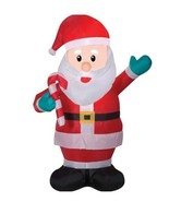 7FT SANTA w/ Candy Cane Outdoor Yard Décor Christmas Holiday Lit Inflatable - $49.22 CAD