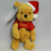 The Disney Store Santa Winnie the Pooh Mini Bean Bag-Beanie - $6.44