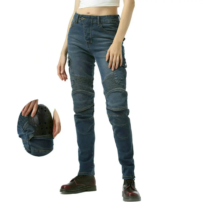 Volero Women&#39;s Motorcycle Riding Pants Female Knight Casual Straight Jeans Six P - £203.90 GBP