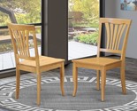 Set Of 2 East West Furniture Avon Kitchen Chairs With Wooden Seat And Oak - £140.60 GBP