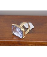 Pre-Owned Women’s Rectangle Gold Tone Large Purple Crystal Ring-Sz 9 - $9.89