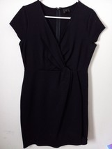 Worthington Black Cocktail Dress SIze 10 Elegant wrap around look Zipper... - £21.88 GBP