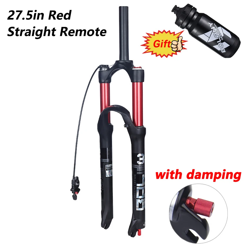 BOLANY MTB Bike Fork Dual Air damping Bicycle Front Suspension Straight  26 27.5 - £248.69 GBP