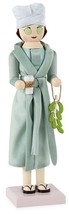 Wooden Christmas Nutcracker,14&quot;SPA,WHITE Female In Bath Robe W/COFFEE CUPS662,NP - £27.77 GBP