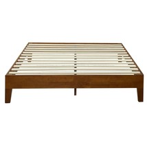 Full size Low Profile Platform Bed Frame in Cherry Wood Finish - £289.10 GBP