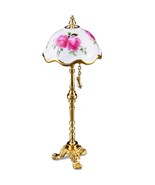Pink Rose Floor Lamp 1.888/3 Reutter Pull Chain DOLLHOUSE Miniature - £41.83 GBP