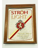 Vintage STROH LIGHT BEER Framed Wall Mirror Sign Looks like Stroh Light ... - $59.39