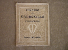 1905 orig French Vaudeville Theatre Program: B. Bady; Photos by Nadar, Reutling - £39.86 GBP