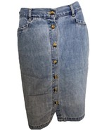 Gloria Vanderbilt Denim Button Front A Line Skirt Size 10 - $23.74