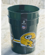 Green Bay Packers Plastic Drinking Beer Glasses 22oz -Fathers Day Set Of 2 - $12.52