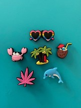 6 Dolphin Weed Leaf  Shoe Charms For Croc Bracelet Shoes Wristband Acces... - £10.11 GBP