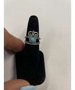 Fashion Silver Tone Ring Jewelry Turquoise Stone Size 7.5 - $10.48 CAD