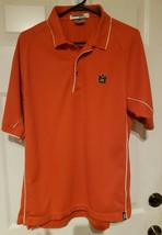  Mens Auburn University Antigua Polo Orange Collared Embroidered Logo Sz M - $14.55