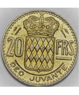 Monaco 20 Francs, 1951 Au/Unc~RARE~500k Minted~Raineer III~Free Shipping - £7.04 GBP