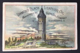 Diamond Black Leather Oil Globe Oil Co Garfield Monument Victorian Trade Card - £11.78 GBP