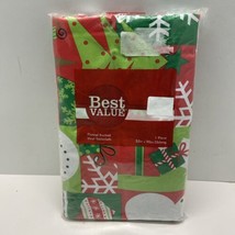 Best Value Flannel Backed Tablecloth 52 x 90 Oblong Christmas Design 2008 - $12.01