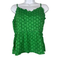 Sim and Sam Green Lace Tank Top Womens Medium Lined Adjustable Straps - £10.66 GBP