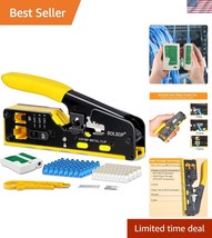 Multi-Function Ethernet Crimper with Network Tester &amp; 100 Connectors Inc... - $765.02 MXN