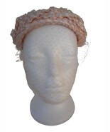 Vintage Womens Pink Juliet  hat w/ netting and bows woven design 1950s - $1,105.34 MXN