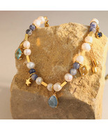 18K Gold-Plated Beaded Charm Necklace - $65.76 CAD