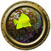 Bright Yellow Tropical Fish - Porthole Wall Decal - £10.98 GBP