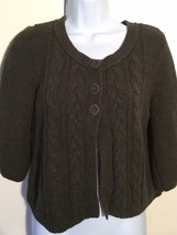 Style &amp; Co Jeans Womens Cardigan Sweater Medium Olive Green 3/4Sleeve Op... - £15.81 GBP