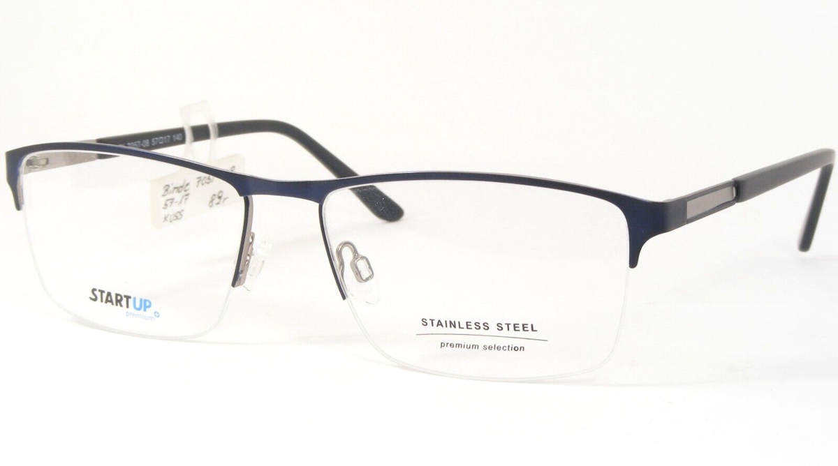 Start UP Premium Bi 7057-08 Bleu / Argent Rare Lunettes Cadre 57 17 140 - $66.31