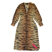 NWT Realisation Par Vivienne in Tiger Print Silk Midi Shirt Dress S - £155.70 GBP