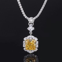 20 Ctw Luxury Yellow Diamond Necklace Yellow Canary Necklace Real 925 Silver NEW - £279.76 GBP