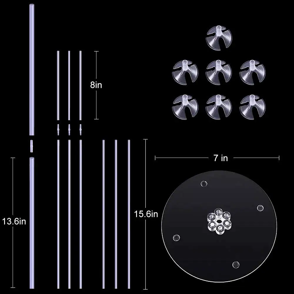 House Home 7 Tubes Balloons Air Balls Stick Stand Balloon Holder Column Birthday - £19.98 GBP