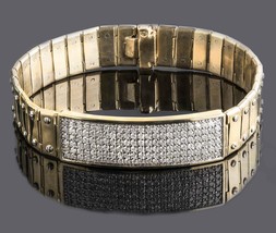 3 Quilate Hombres Id Tornillo Enlace Brazalete Diamante 14k Oro 57.9G 20.3cm - $24,452.08