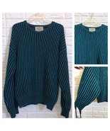 Oversized Dad Sweater teal Northwest Territory men’s Size L Large Pullover - $34.47 CAD