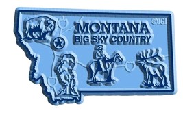 Montana Big Sky Country State Map Fridge Magnet - £4.78 GBP